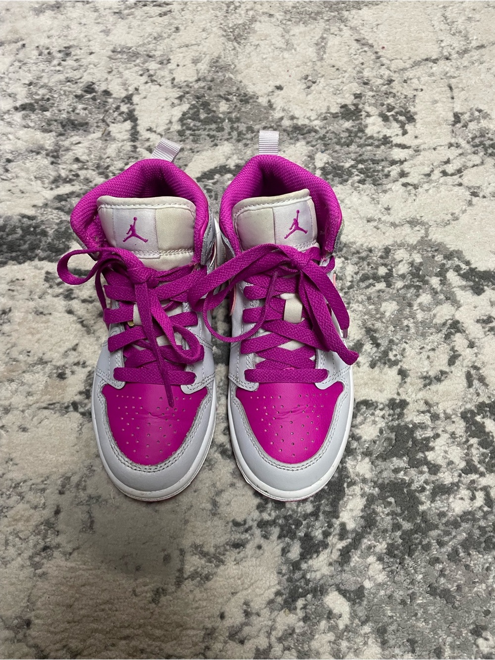 Nike Jordan  Kids White and Fuchsia Low-Top Sneakers
